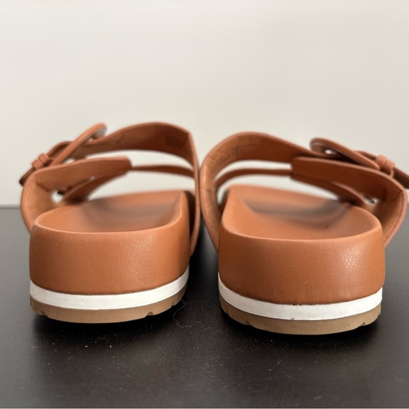 Time and Tru Women's Cognac Double-Buckle Slide Sandals - Picture 5 of 9